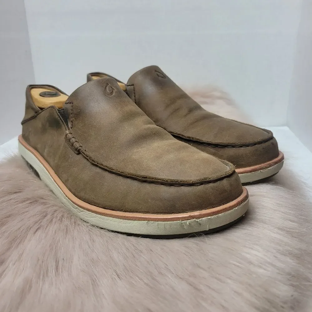 Olukai Kalia Nubuck Leather Slip On Beach Sneakers Men's Shoe Size 9